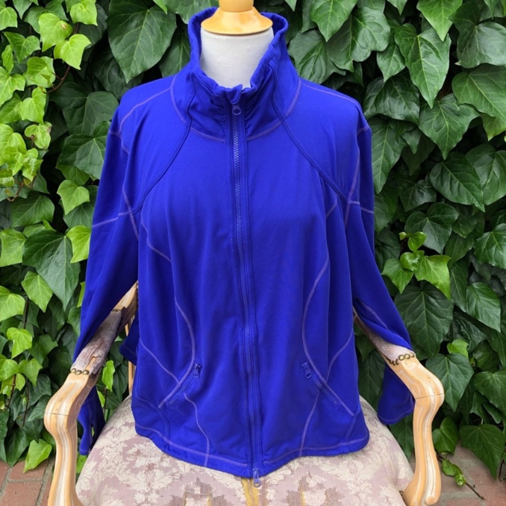 Indigo Zella Ruched Zip Up Workout peplum Jacket